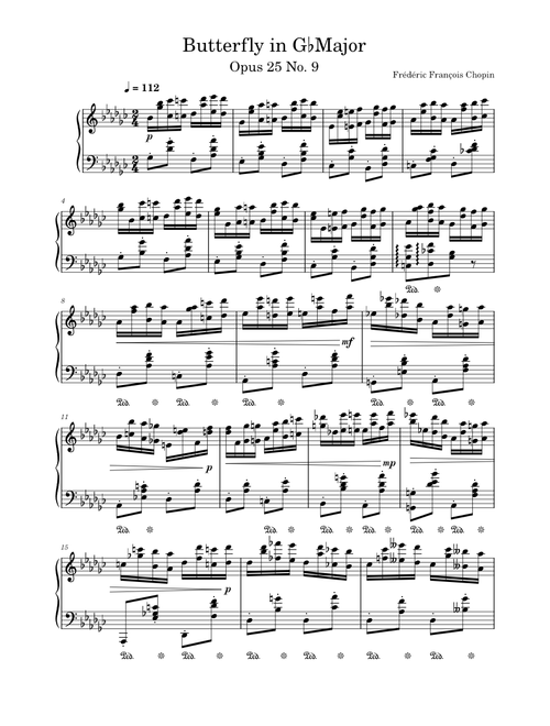 Étude in G♭ Major, Op. 25 No. 9 (Butterfly) – Frédéric Chopin