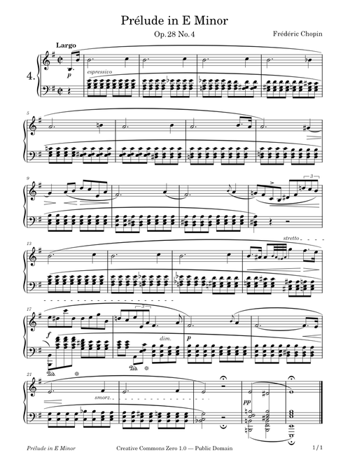 Prélude No. 4 in E Minor, Op. 28 – Frédéric Chopin