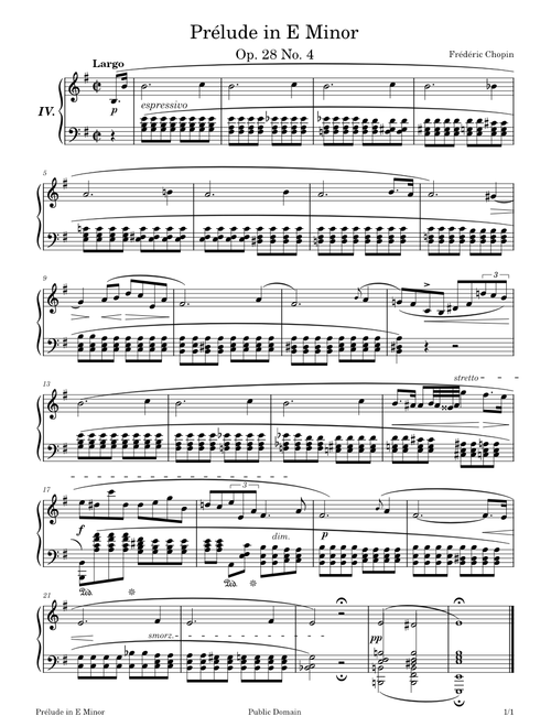 Prélude No. 4 in E Minor, Op. 28 – Frédéric Chopin