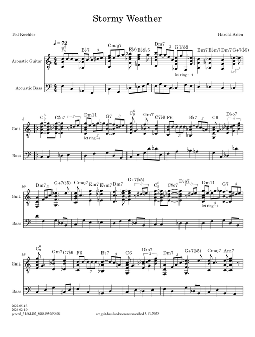 Stormy Weather – Harold Arlen