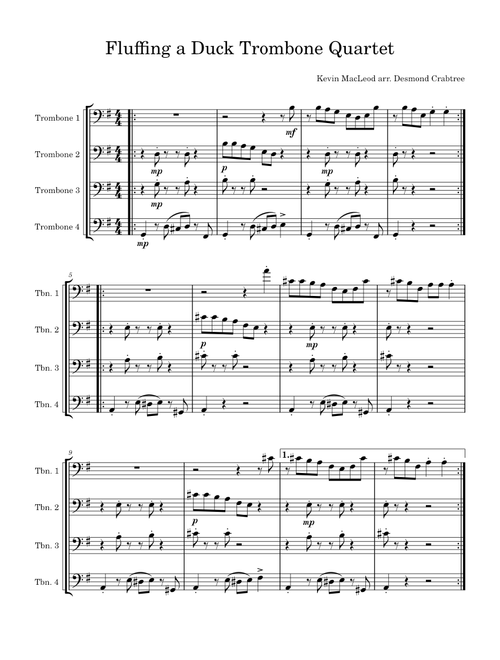 Fluffing a Duck - Trombone Quartet