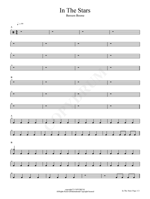In The Stars (Arr. COPYDRUM) - Benson Boone (Drums)