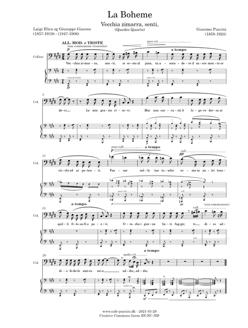 Vecchia zimarra, senti, La Boheme, Act 4 - Puccini