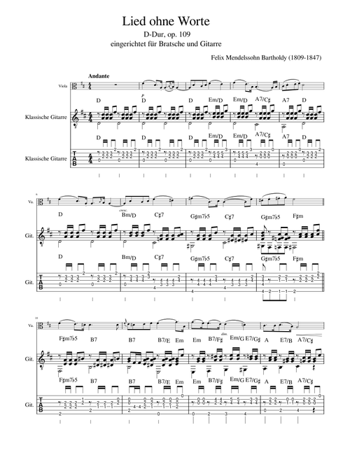 Lied ohne Worte, Op.109 – Felix Mendelssohn