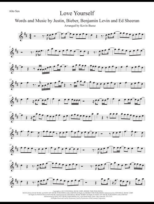 Love Yourself (Arr. Kevin Busse) - Justin Bieber (Alto Sax Solo)