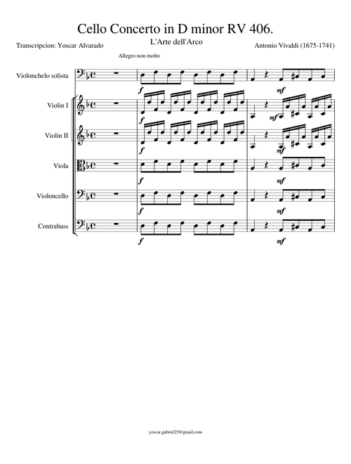 Cello Concerto in D minor RV 406