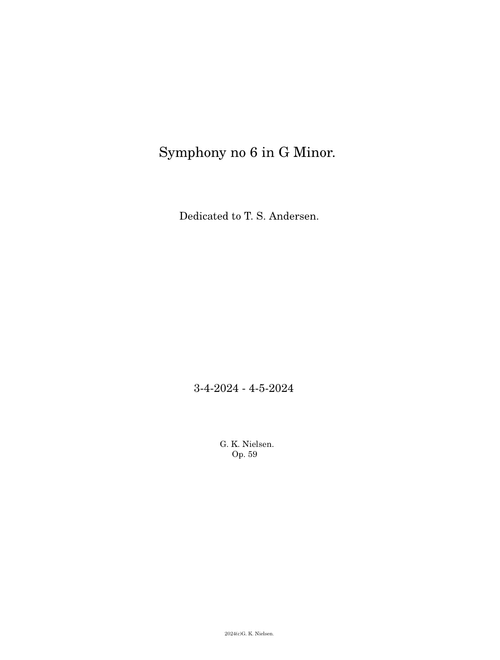 Symphony no 6 in G minor - G. K. Nielsen.