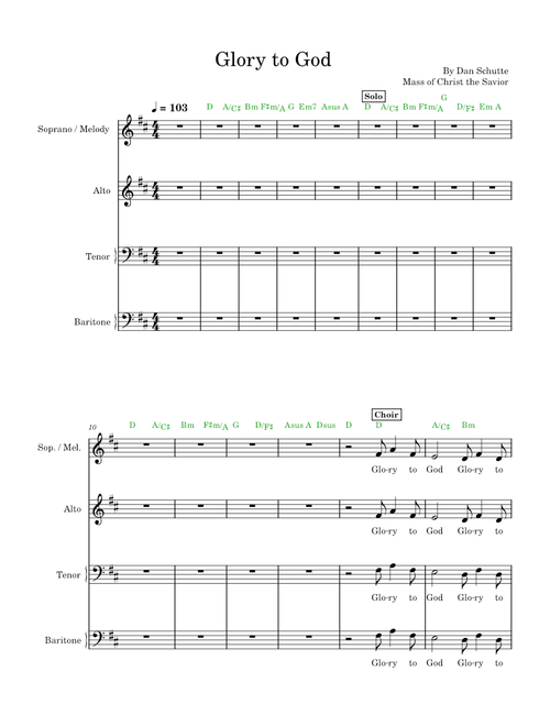 Glory to God – Dan Schutte Glory to God - Dan Schutte SATB