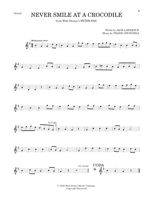 Never Smile At A Crocodile - Frank Churchill (Violin Solo)