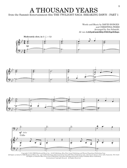 A Thousand Years - The Piano Guys, Christina Perri (Cello and Piano)