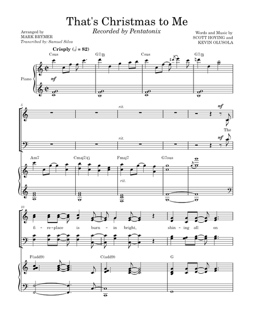 That's Christmas to Me (arr: Mark Brymer)