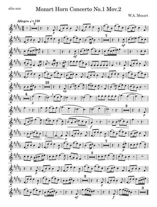 Mozart Horn Concerto No.1 Mov.2