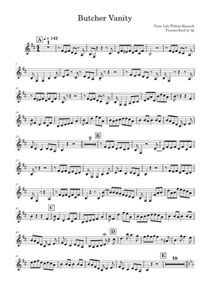 BUTCHER VANITY – Vane Lily Sheet Music for Piano, Violin, Guitar, Drum ...