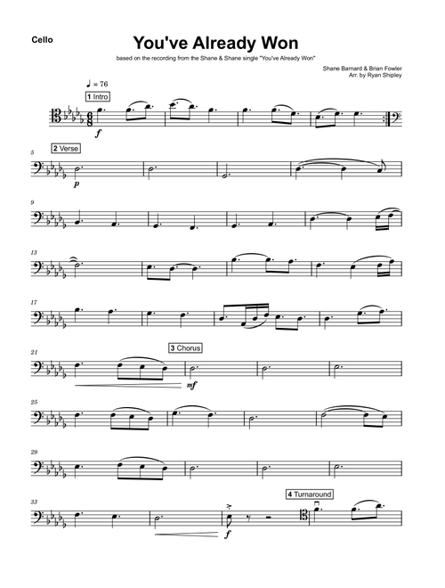 You've Already Won (Arr. Ryan Shipley) - Shane And Shane (Cello Solo)