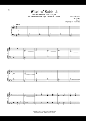 Symphonie Fantastique, Op. 14: Mvt. V Sheet Music for Piano