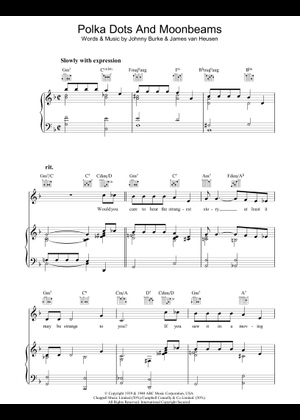 Play Official version of Polka Dots And Moonbeams Sheet Music by