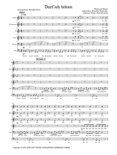 Darf Ich Bitten (Arr. Benedikt Perse) - Revolverheld (Choral, Mixed Choir)
