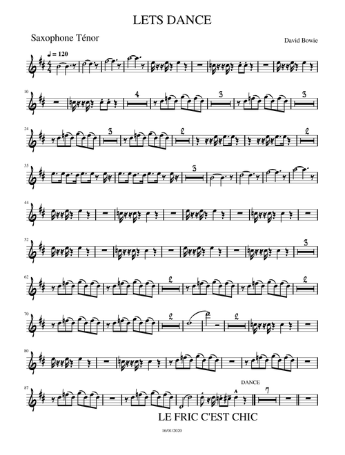 LETS DANCE 2-Saxophone Ténor