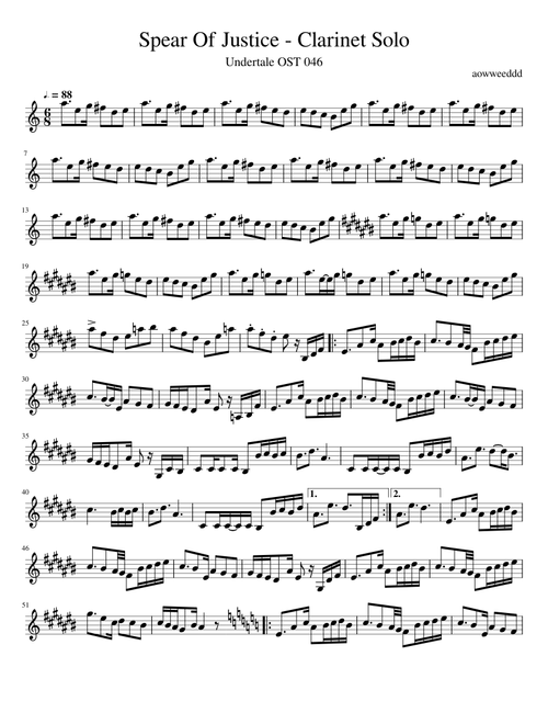 Spear Of Justice - Clarinet Solo