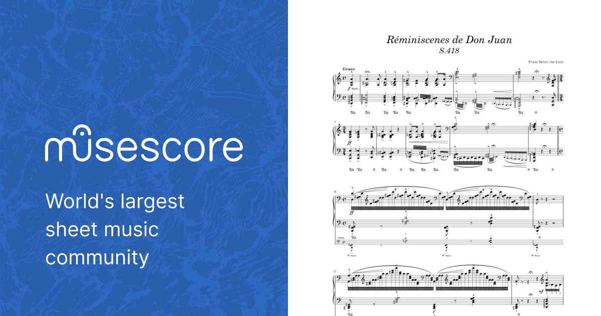 Réminiscences de Don Juan, S.418 – Franz Liszt . Sheet Music