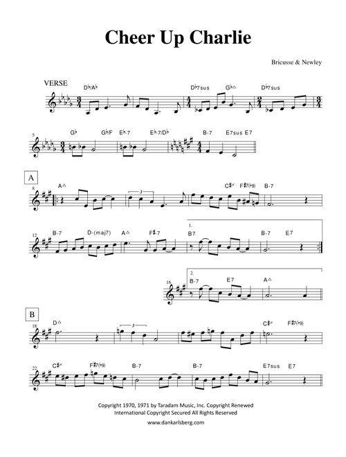 Cheer Up, Charlie (Arr. Dan Karlsberg) - Leslie Bricusse, Anthony Newley (Lead Sheet - Fake Book)