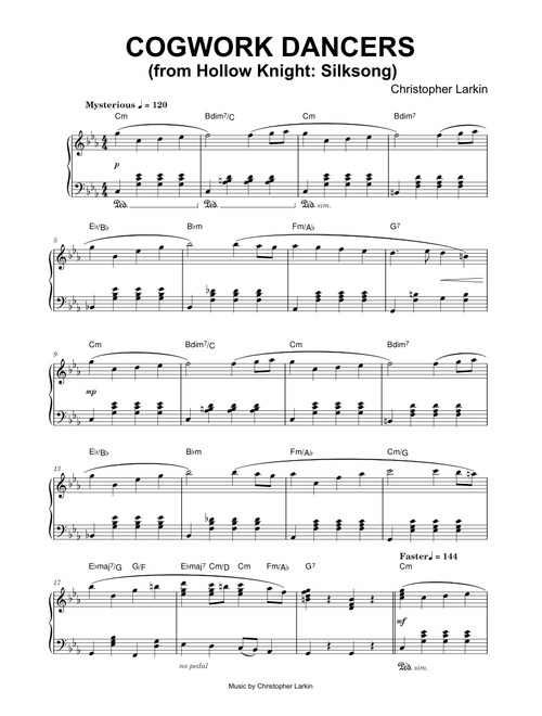 Cogwork Dancers (from Hollow Knight: Silksong) - Christopher Larkin (Piano)