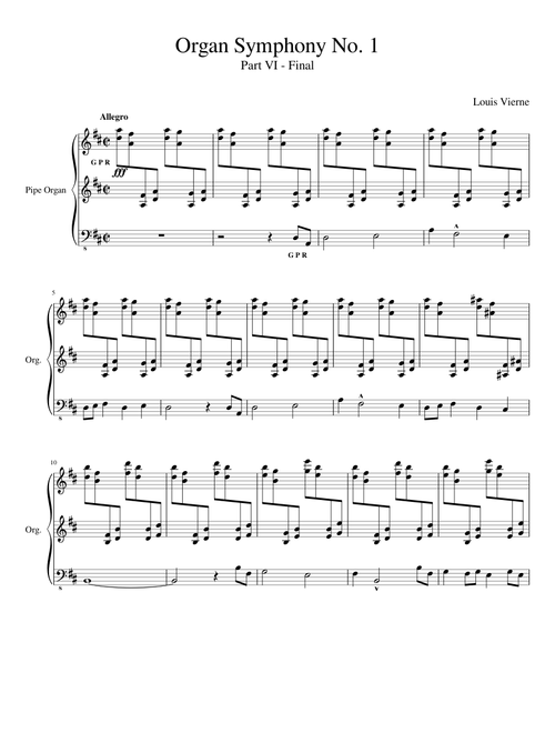 Vierne Organ Symphony No. 1, Part VI - Final