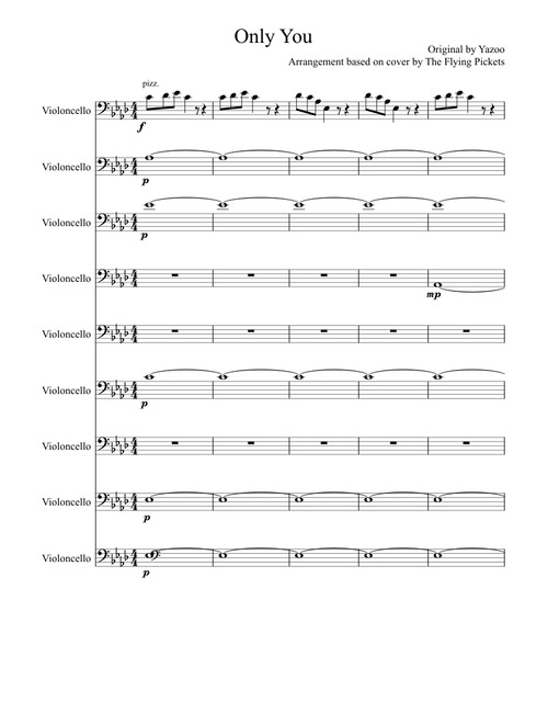 Only You (Yazoo/The Flying Pickets) (For Cello Choir)