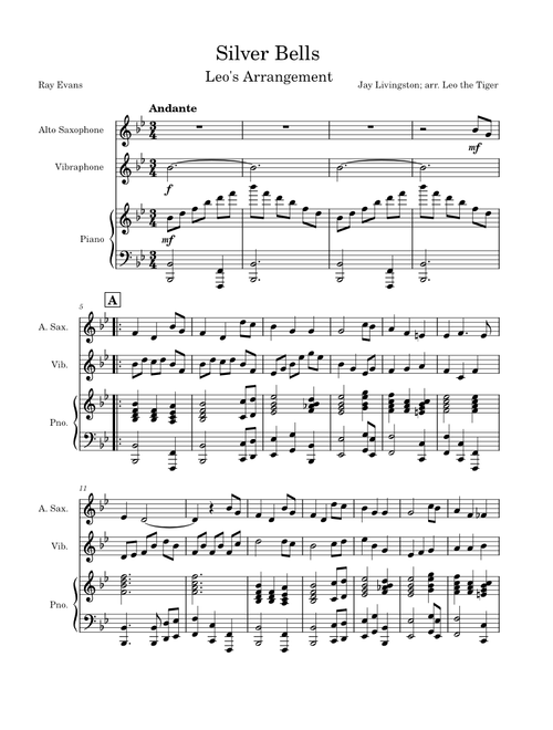 Arrangement: Silver Bells – Jay Livingston & Ray Evans