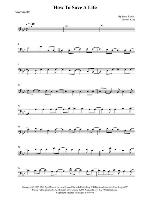 How To Save A Life (Arr. Wesley S. SIlva) - The Fray (Cello Solo)