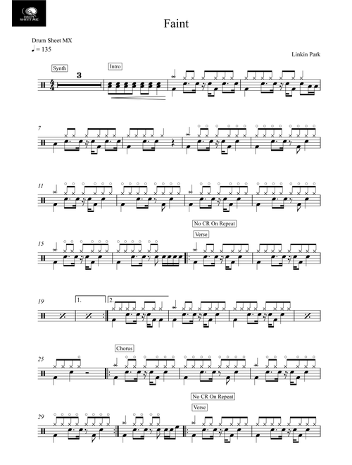 Faint (Arr. Drum Sheet MX) - Linkin Park (Drums)