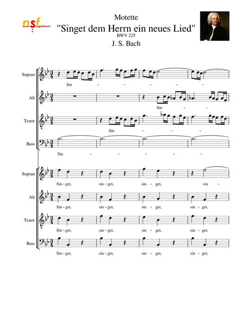 Motette "Singet dem Herrn ein neues Lied" BWV 225 J. S. Bach