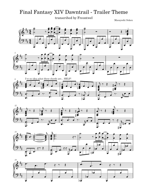 Final Fantasy XIV Dawntrail - Trailer Theme Piano Solo