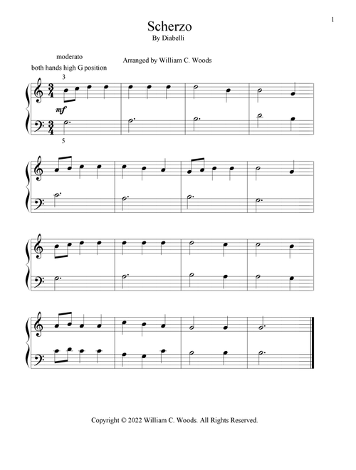 Scherzo (Arr. William C. Woods) - Diabelli (Easy Piano)