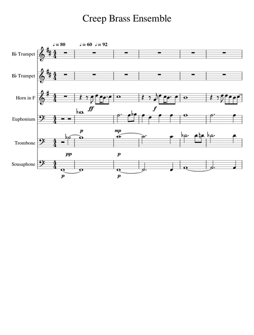 Creep for Brass Ensemble (WIP)
