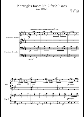 Free 4 Norwegian Dances, Op.35 by Edvard Grieg sheet music