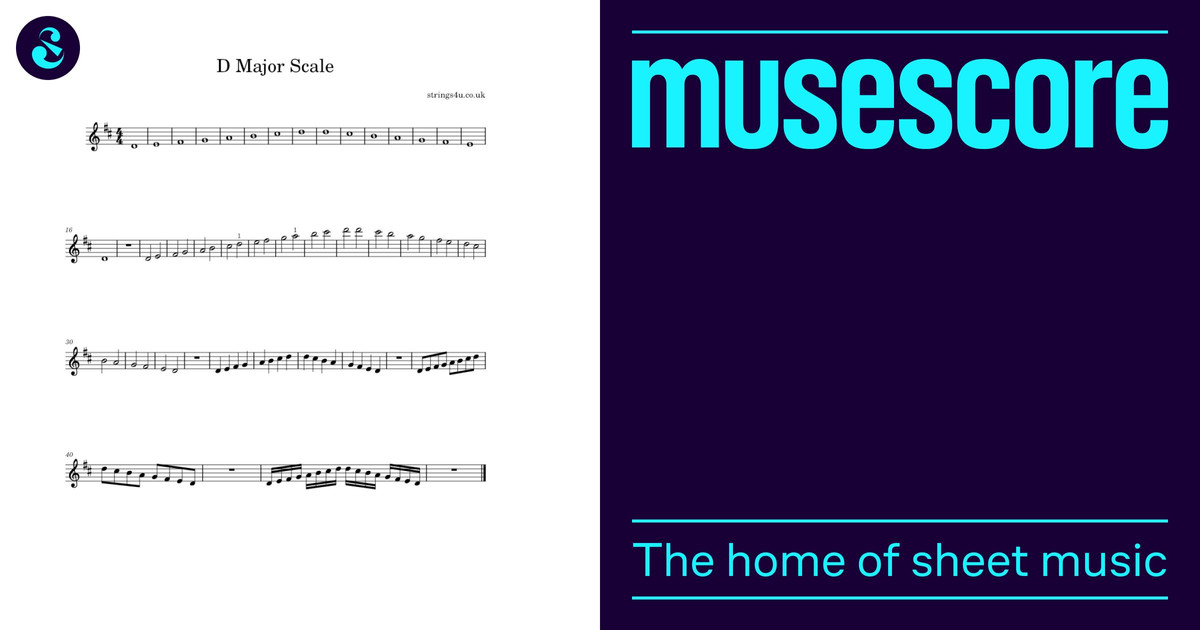 D Major Scale Sheet Music for Violin (Solo) | MuseScore.com