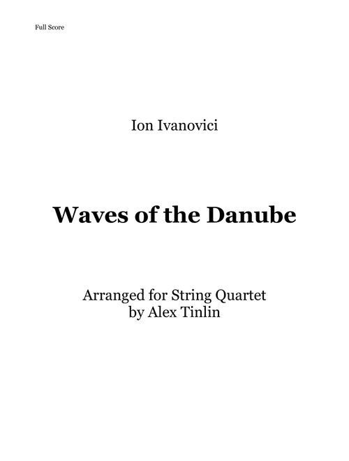 Waves of the Danube (Arr. Alex Tinlin) (String Quartet)