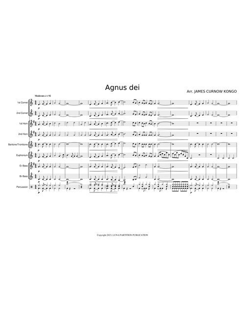 Agnus dei – Michael W. Smith . Arr. James Curnow Kongo