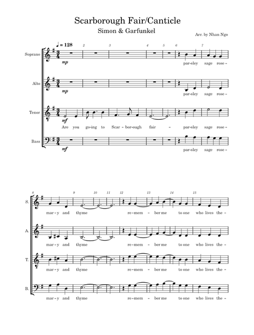 SATB - Scarborough Fair/Canticle – Simon & Garfunkel