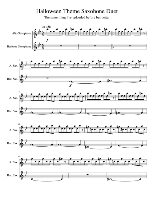 Halloween Theme Saxophone Duet