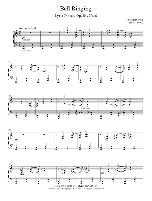 Bell Ringing - Edvard Grieg (Piano Solo)