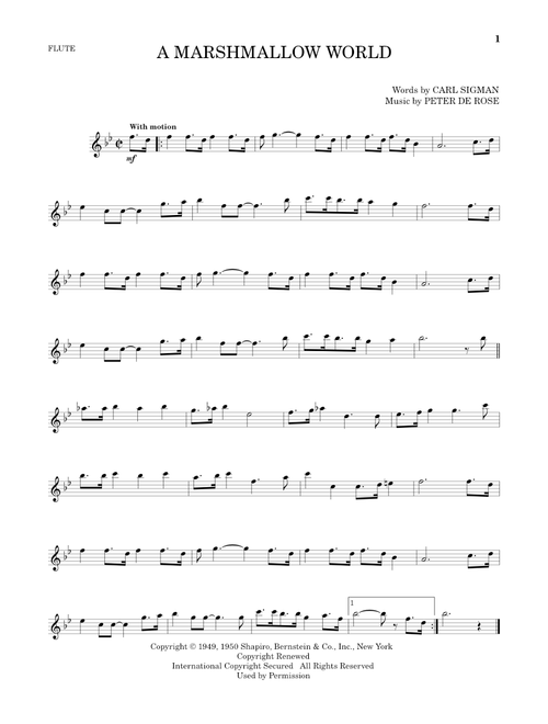A Marshmallow World - Carl Sigman & Peter De Rose, Carl Sigman, Peter De Rose (Flute Solo)
