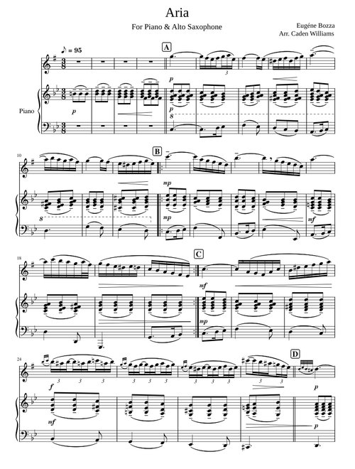 Aria – Eugene Bozza (Arr. for A. Sax & Piano)