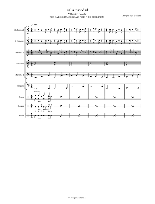 🎄 FELIZ NAVIDAD 🎄 | Christmas song 🎅| PERCUSSION ENSEMBLE