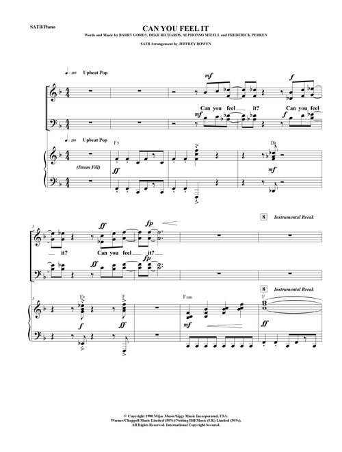 Can You Feel It (Arr. Jeffrey Bowen) - The Jackson 5 (Choral, SATB)