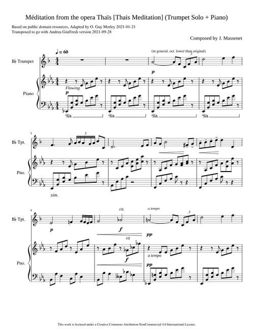 Méditation from the opera Thaïs – Jules Massenet [Transposed to Andrea Giuffredi version]