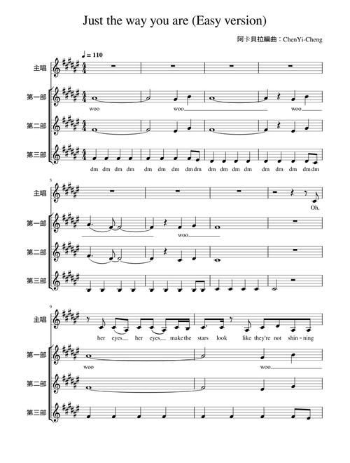 Just the way you are(Easy version)