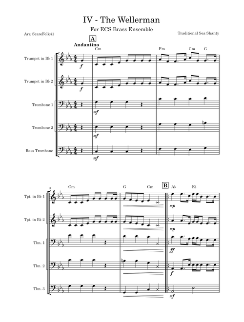 The Wellerman - For brass ensemble