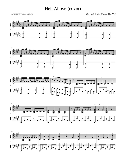 Hell Above - Pierce The Veil (piano)